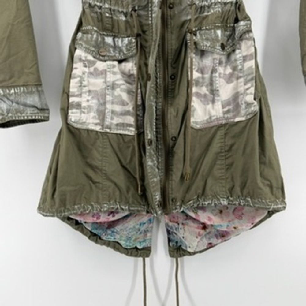 Boundless North BNCI Womens Olive Green Camo Utility Parka Jacket Small Floral - Picture 3 of 8